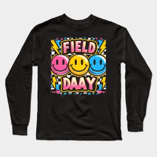 Teacher Field Day fun In The Sun Vibes Squad, Group Teacher Long Sleeve T-Shirt